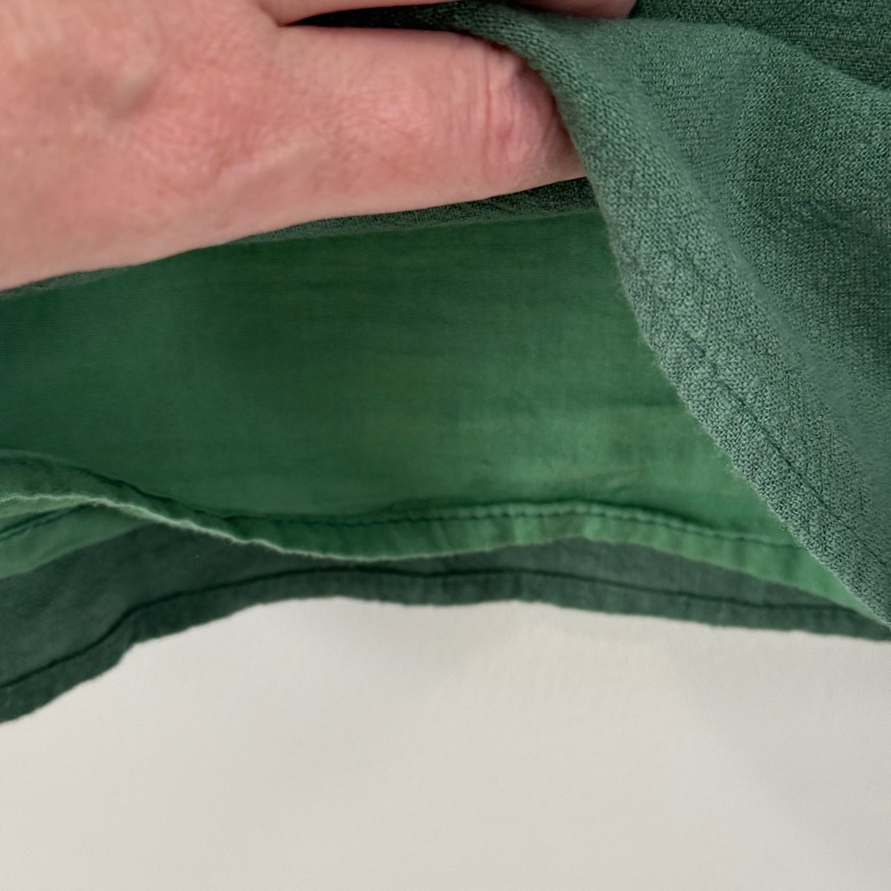 Lulus Al Fresco Evenings Off The Shoulder Mini Dress L Green Rayon Cotton Boho - Picture 5 of 10